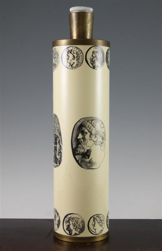 A Fornasetti type table lamp, total height 41.5cm